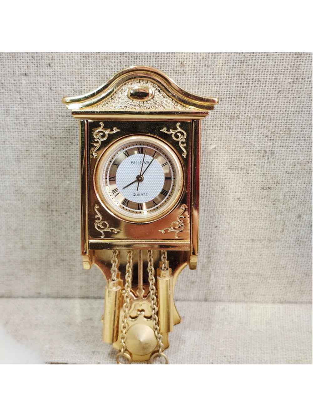 Bulova Alexandria B0532 Miniature Brass Wall Clock